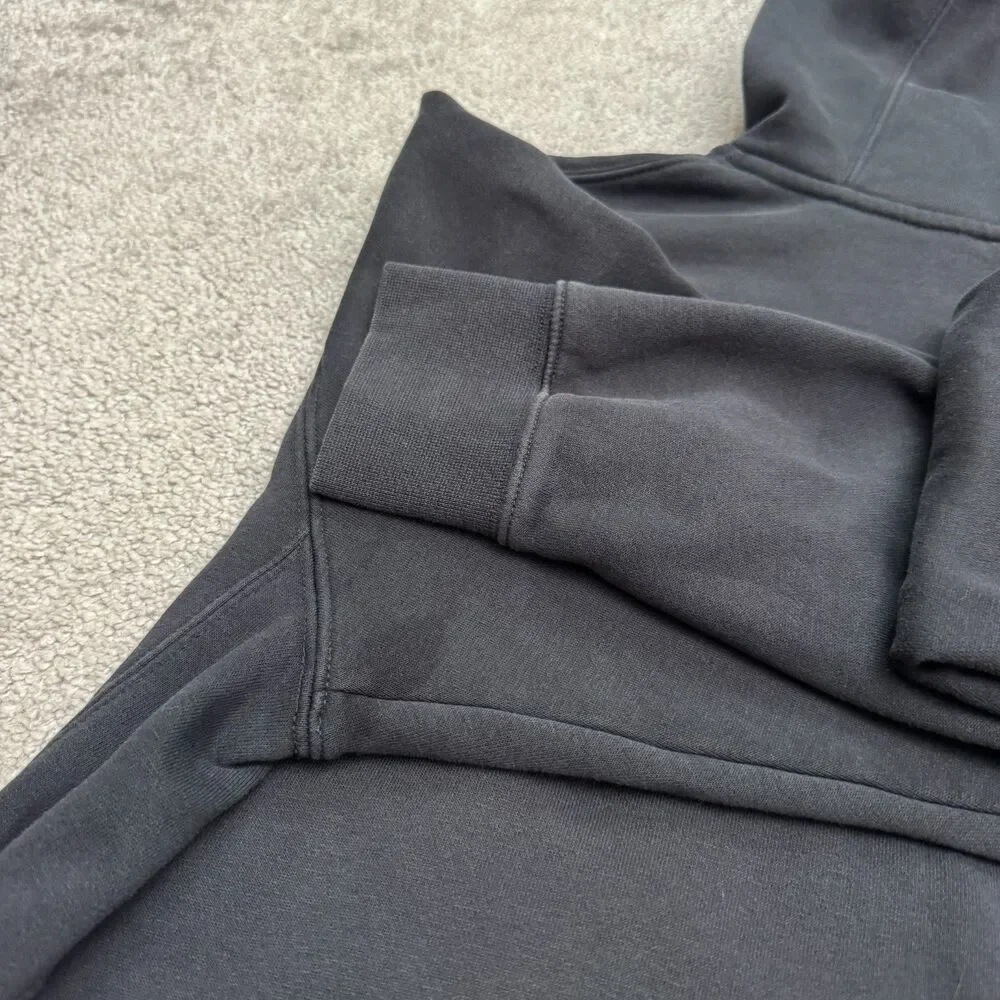 Nike Fleece Pullover Hoodie Sweatshirt Mens Medium Black Swoosh Logo Activewear